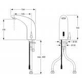 Bateria umywalkowa Dolphin na wodę zimną/ciepłą, zasilanie sieciowe